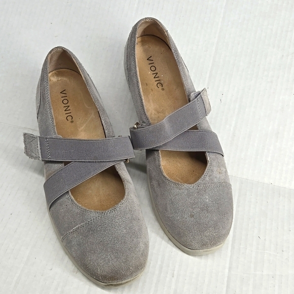 Vionic Flats Mary Jane Suede Leather 9.5 - Picture 2 of 8